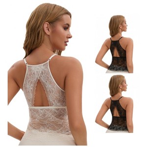 INSPIRE CHIC Women's 3 Pack Lace Mesh Adjustable Spaghetti Strap Fixed Cup Breathable Camisoles - 1 of 4