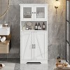 54in Tall Kitchen Cabinet, Farmhouse Storage Cabinet with Glass Doors and Adjustable Shelves - 4 of 4