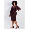 Avenue Women's Plus Size Anastasia Metallic Knit Tie Front Dress - 4 of 4