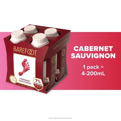 Barefoot Cabernet Sauvignon Red Wine - 4pk/200ml