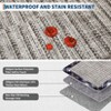 Modern Checkered Bordered Area Rug Machine Washable Rug Low Pile Throw Carpet Non Slip Non Shedding Floor Cover - 3 of 4