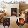 ZAFRO Electric Fireplace Stove, Freestanding Electric Fireplace Heater with Adjustable Flame Brightness, Overheating Protection, 1000W/1500W, - 4 of 4