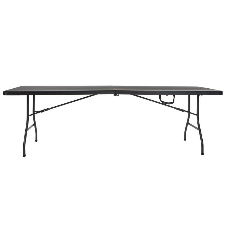 8' Fold-in-Half Blow Molded Folding Table Black - Room & Joy, 3 of 12