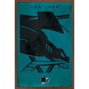 Trends International NHL San Jose Sharks - Logo 25 Framed Wall Poster Prints - 1 of 4
