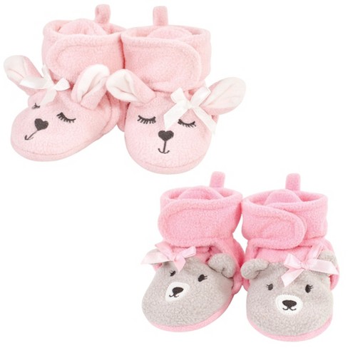 Hudson Baby Infant Girl Cozy Fleece Booties Bunny Bear 2 Toddler Target