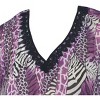 LA LEELA Women's Beachwear Swimsuit Coverups for Women Summer Swim Beach Dress Cover Ups for Women Hawaiian Bathing Suit M-L Purple,Animal Icon - 2 of 3