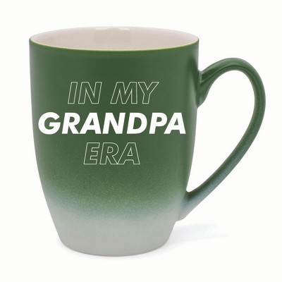 Elanze Designs In My Grandpa Era Two Toned Ombre Matte 10 ounce New Bone China Coffee Tea Cup Mug For Your Favorite Morning Brew, Green and White