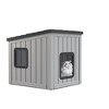 CAVINAS  Dual Entry Outdoor Pet House  for Cats,Sloping Rainproof Roof with Drainage Hole & Simple Assembly,Gray - 2 of 4