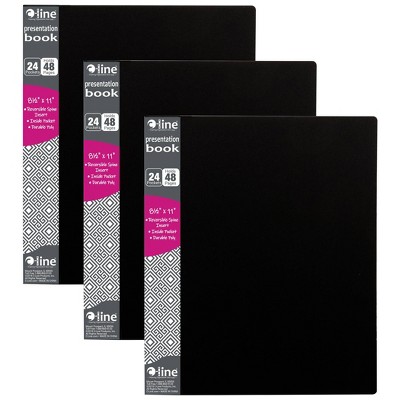 C-Line Black 12-Sheet Protector Bound Presentation Book