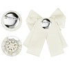 Elerevyo Women's Ribbon Brooch Necktie Pin Bow Tie with Pearl - 3 of 4
