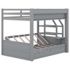 NicBex Full Size Convertible Bunk Bed with Guardrail and 3 Drawers,Wood Loft Bed with Storage Staircase and Bedside Table,Bunk Beds for Bedroom - 2 of 4