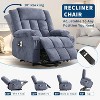 coucheta Power Lift Recliner Chair with Heat & Massage, Overstuffed Wide Sofa with 2 Cup Holder, 2 Side Pocket, USB Port and Remote Control - 4 of 4