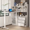 Famapy Liftable Desk Computer Desk Large Desktop All-in-One Composite Storage Cabinet White - 2 of 4