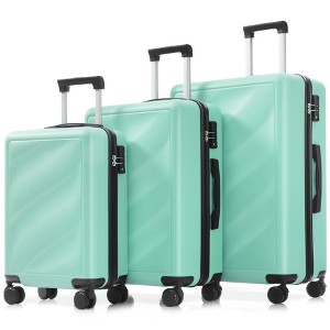 ChicFurnit Luggage 20"/24"/28" Hardside Large Checked Luggage, 3 Pcs ABS Hardside Luggage Sets, TSA Lock, Spinner Wheels, Green, 29.53"*19.29"*11.81" - 1 of 4