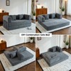 VASIP Convertible Corduroy Sleeper Sofa Bed,Folding Mattress, Sturdy Fixed-Shape Frame, Cylindrical Pillow,for Living Room, Bedroom,Black - 3 of 4