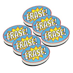 Ashley Productions® Magnetic Whiteboard Eraser, Superhero Erase!, Pack of 6 - 1 of 3