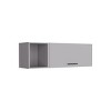 INFURNIC Decorative Wall Shelf 47" Wall Cabinet with Lift Up Door and Open Shelf for Storage Easy Installation, Grey, 13"*47.2"*14.9" - 3 of 4