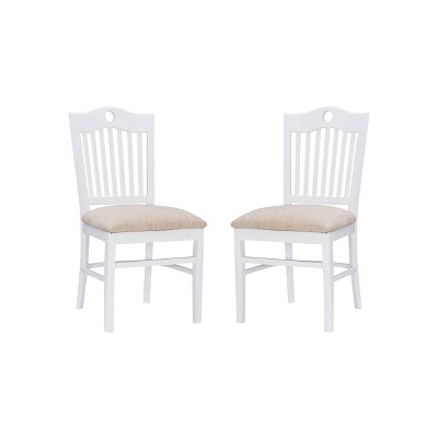 Set of 2 Ragan Upholstered Chairs White - Linon