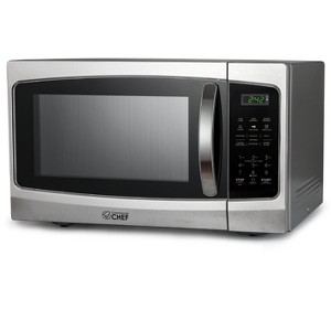 Commercial Chef 1.3 Cu. Ft. Countertop Microwave Oven, Touch Controls with Digital Display, 1000W, 12.4 Turntable, Push Button Door - 1 of 4