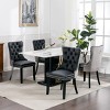 Set of 2 Modern Wingback Dining Chairs with PU Upholstery, Velvet Back Detail, Armless Chairs for Kitchen or Dining Room-Panipeachy - 3 of 4
