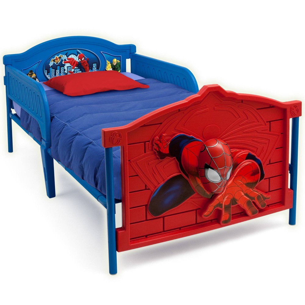 Photos - Bed Twin Marvel Spider-Man Plastic 3D Kids'  - Delta Children