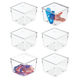 iDesign Drawer Organizer Bins - Set of 6 - Clear - 1 of 4