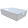 YBM Home Plastic Paper Organizer Basket Tray for Office Desk, Perforated Storage Basket Great for Desktop, Classroom, and Studio, ba742 - 2 of 4