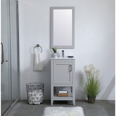 Gray 18" Single Bathroom Vanity with Quartz Top