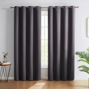 HLC.ME Oxford Curtains for Living Room, Room Darkening Energy Saving, Insulated Darkening Window Grommet Panels, Set of 2 - 1 of 4