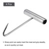 Unique Bargains Stainless Steel T-Handle Kitchen Butcher Shop Meat Boning Hook 4 Pcs - 3 of 3