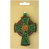 Slickblue Celtic Cross Hanging Ornament, Hand Painted Ceramic, Wall Decor, Forest Green Ribbon, 8cm x 7.6cm - 2 of 3