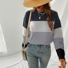 Women's Long Sleeve Colorblock Knit Round Neck Sweater-Cupshe - 4 of 4