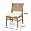 Christopher Knight Home Avery Patio Rustic Acacia Wood Dining Chair with Wicker Woven Backrest and Cushion - 3 of 4