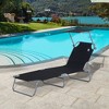 Outsunny Outdoor Lounge Chair, Adjustable Folding Chaise Lounge, Tanning Chair with Sun Shade for Beach, Camping, Hiking, Backyard - image 2 of 4