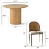5-Piece Round Dining Table Set, Pedestal Table in Oak Look with 4 Woven Rattan-Style Chairs for Kitchen or Small Dining Room-Maison Boucle - 3 of 4