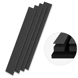 SMARTSTANDARD 105.9 in. x 12.6 in. x 0.9 in. Slat Wood Acoustic Sound Absorbing 3D Decorative Wall Paneling, 4-Pack - 1 of 1