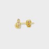 14K Gold Plated Ball Stud Cubic Zirconia Pave Disc and Knot Stud Earring Set 3pc - A New Day™ Gold - 2 of 2