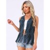INSPIRE CHIC Women's 70s Western Open Front Faux Suede Fringe Vest - 3 of 4