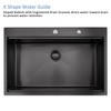 PROOX Matte Black Stainless Steel 33 in. Single Bowl Drop-In Kitchen Sink with All-in-One Accessory Set - 3 of 4