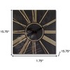 HomeRoots Set of Two Black And Gold Wood Analog Square Cinema Wall Clocks - 3 of 4