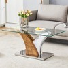 NicBex Modern 39.4" Rectangle Coffee Table with Glass Top for Living Room and Office - 4 of 4