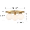 Possini Euro Design Katalin 12 1/4" Modern Semi Flush-Mount Ceiling Light Fixture Kitchen Foyer Hallway Round 3-Light LED Gold Finish White Glass - 4 of 4