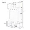 FURNIinspire Hall Trees Hall Tree Clothes Rack With 6 Hooks, Coat Hanger, Shoe Storage, Entryway Bench For Living Room, Black, 17.3"*57"*85" - 3 of 4