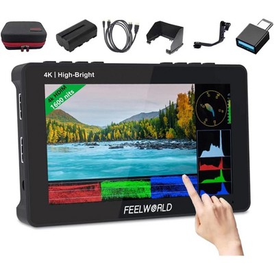 FEELWORLD F6 Pro +Battery+ Charger +Carry Case 5.5 Inch 1600nits 1920 x 1080 IPS Touchscreen DSLR Camera Field Monitor