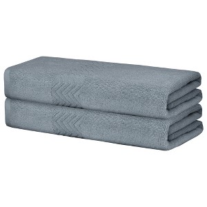 Unique Bargains Absorbent Quick Dry Plush Textured Comfort Bath Towels 2 Packs - 1 of 4