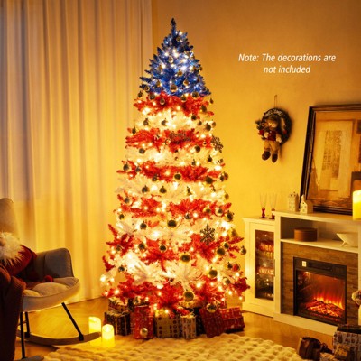 7.5 FT Patriotic Red, White, and Blue PVC Christmas Tree with LED Lights