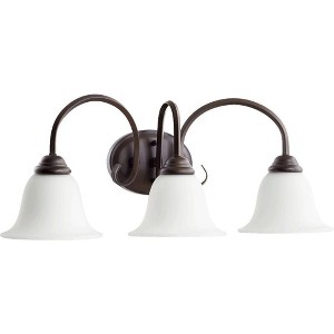 Quorum Lighting Spencer Glass 3-Light Oiled Bronze Ceiling Fan - 1 of 1