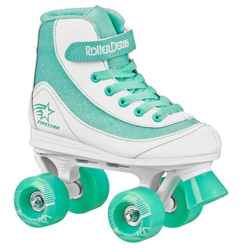 Roller Derby FireStar Youth Kids' Roller Skate - White/Mint, 1 of 8