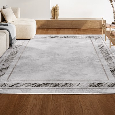 JONATHAN Y Athens Classic Border Marble Pattern High-Low Area Rug