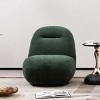 Large Swivel Accent Chair,Velvet Fabric Upholstered Sofa Chair,Living Room Armless Comfortable Chair With Solid Wood Frame-Coolbibila - 2 of 4